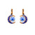 Crescent Moon with Center Leverback Earrings in "Fairytale" *Custom*