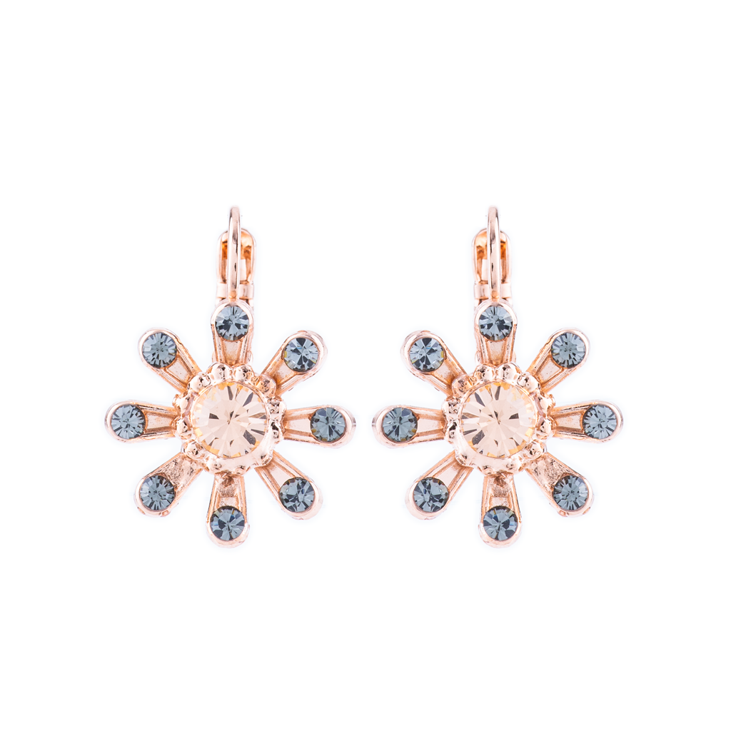 Hibiscus Flower Leverback Earrings in "Earl Grey" *Custom*