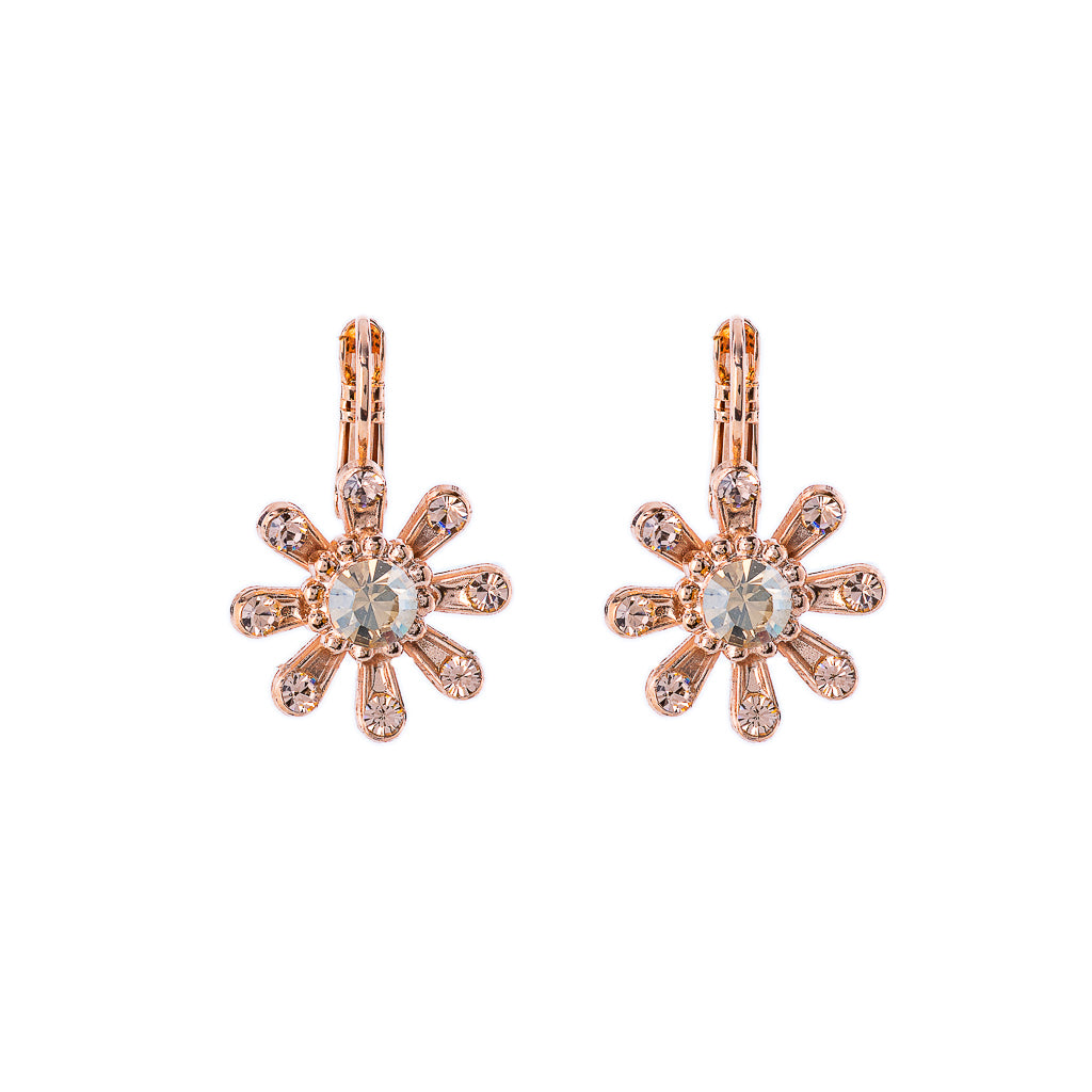 Hibiscus Flower Leverback Earrings in "Chai" *Preorder*