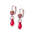 Petite Heart Dangle Leverback Earrings in "Hibiscus" *Preorder*