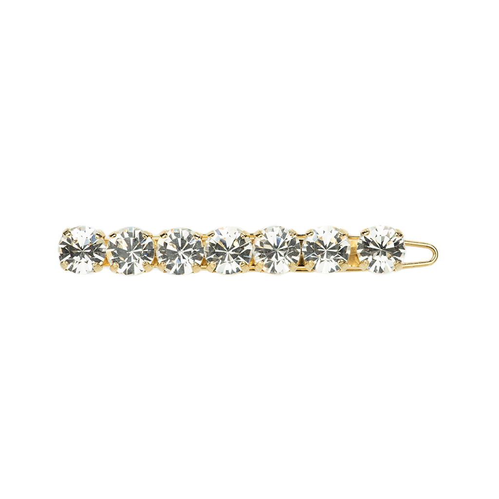 Medium Bridal Hairpin in Clear - Yellow Gold