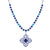 Medium Necklace with Hearted Medallion in "Electric Blue" *Custom*