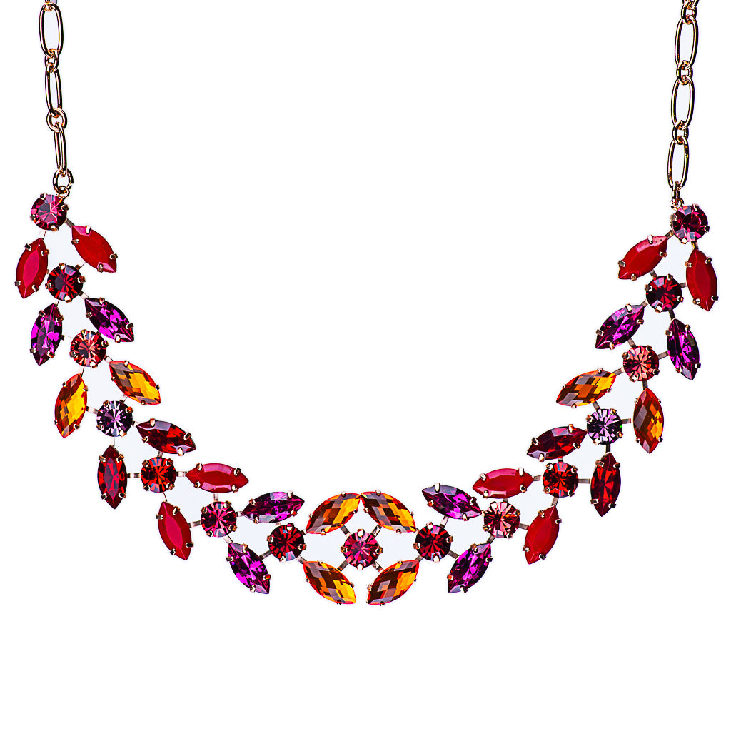 Double Marquise Row Necklace in "Hibiscus" *Preorder*