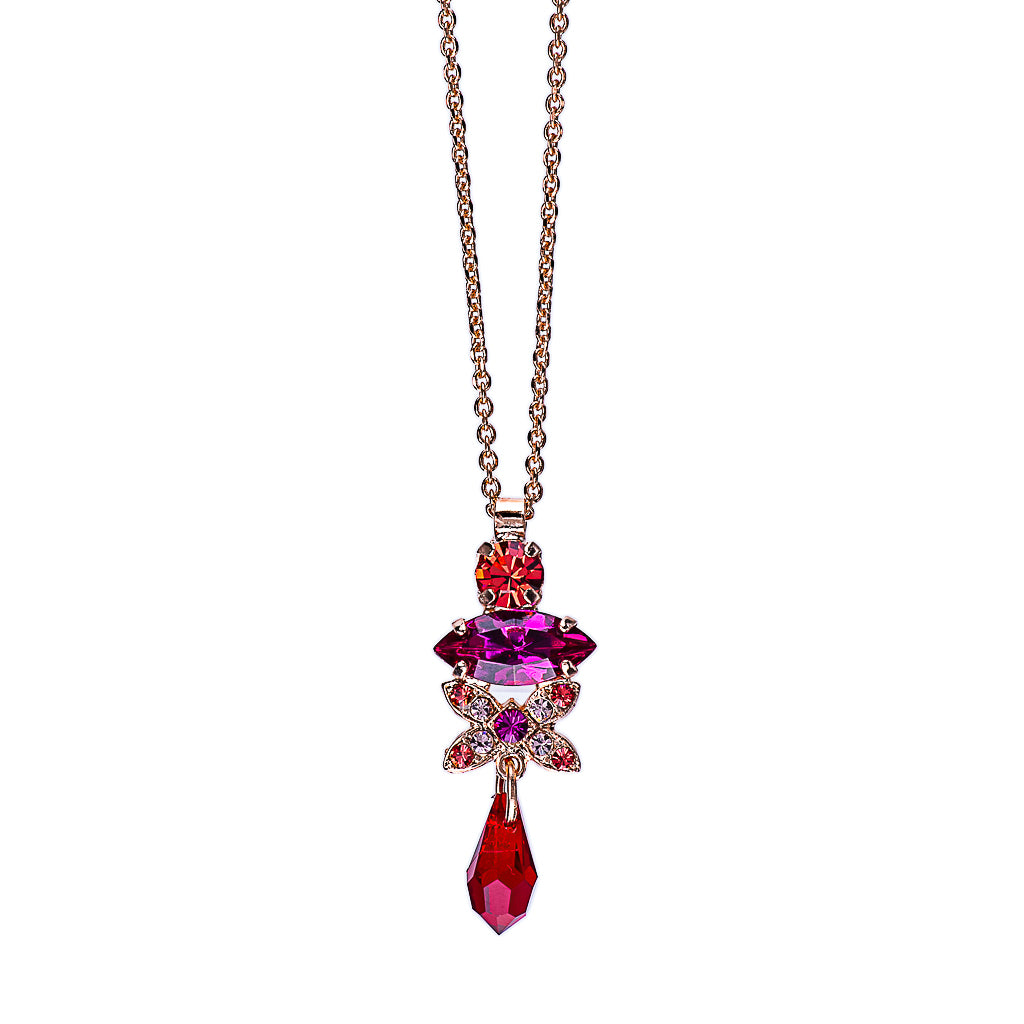 Round Marquise X Pendant in "Hibiscus" *Preorder*