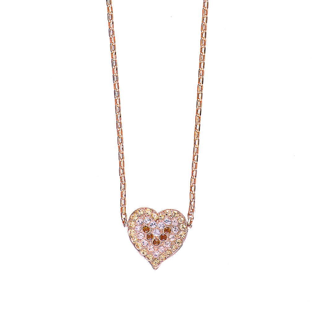 Double Sided Pavé Heart Pendant in "Chai" *Preorder*