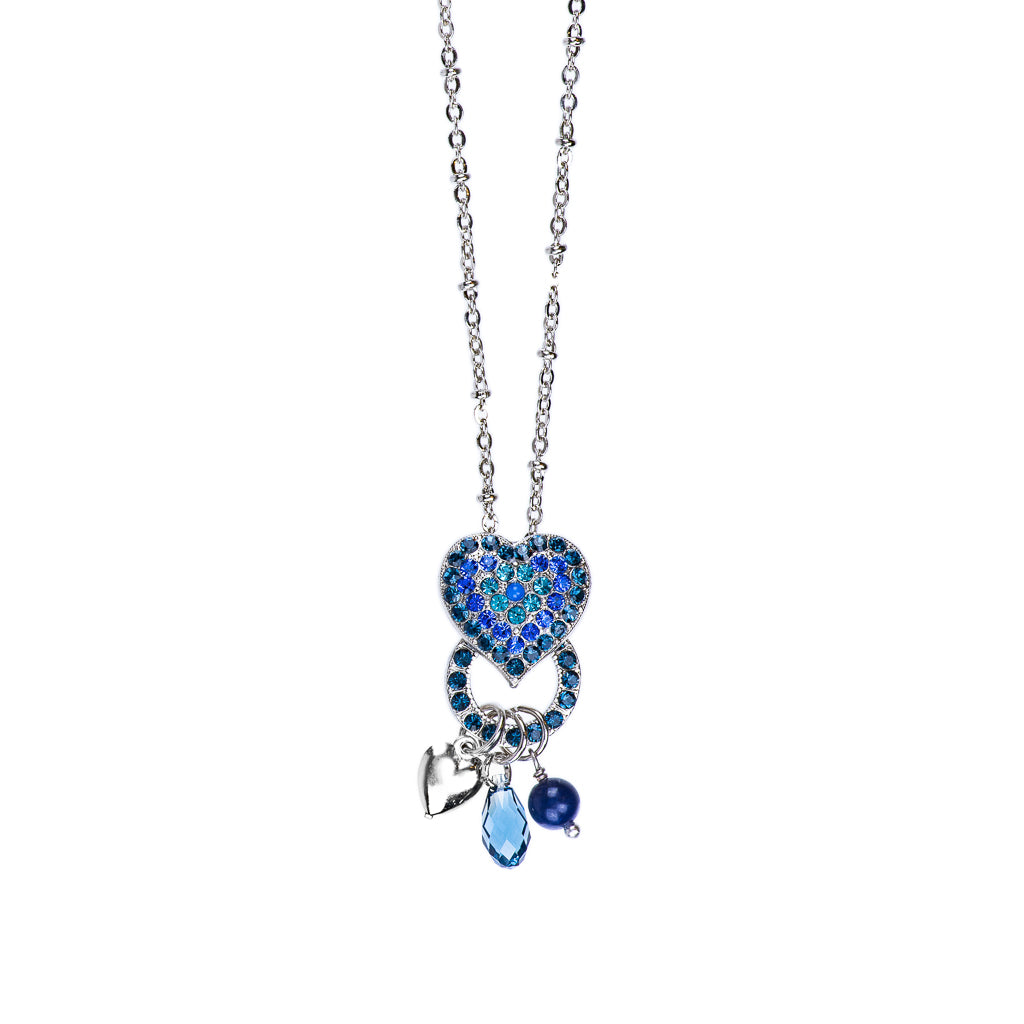 Open Circle Heart Pendant with Dangle Charms in "Sleepytime" *Preorder*