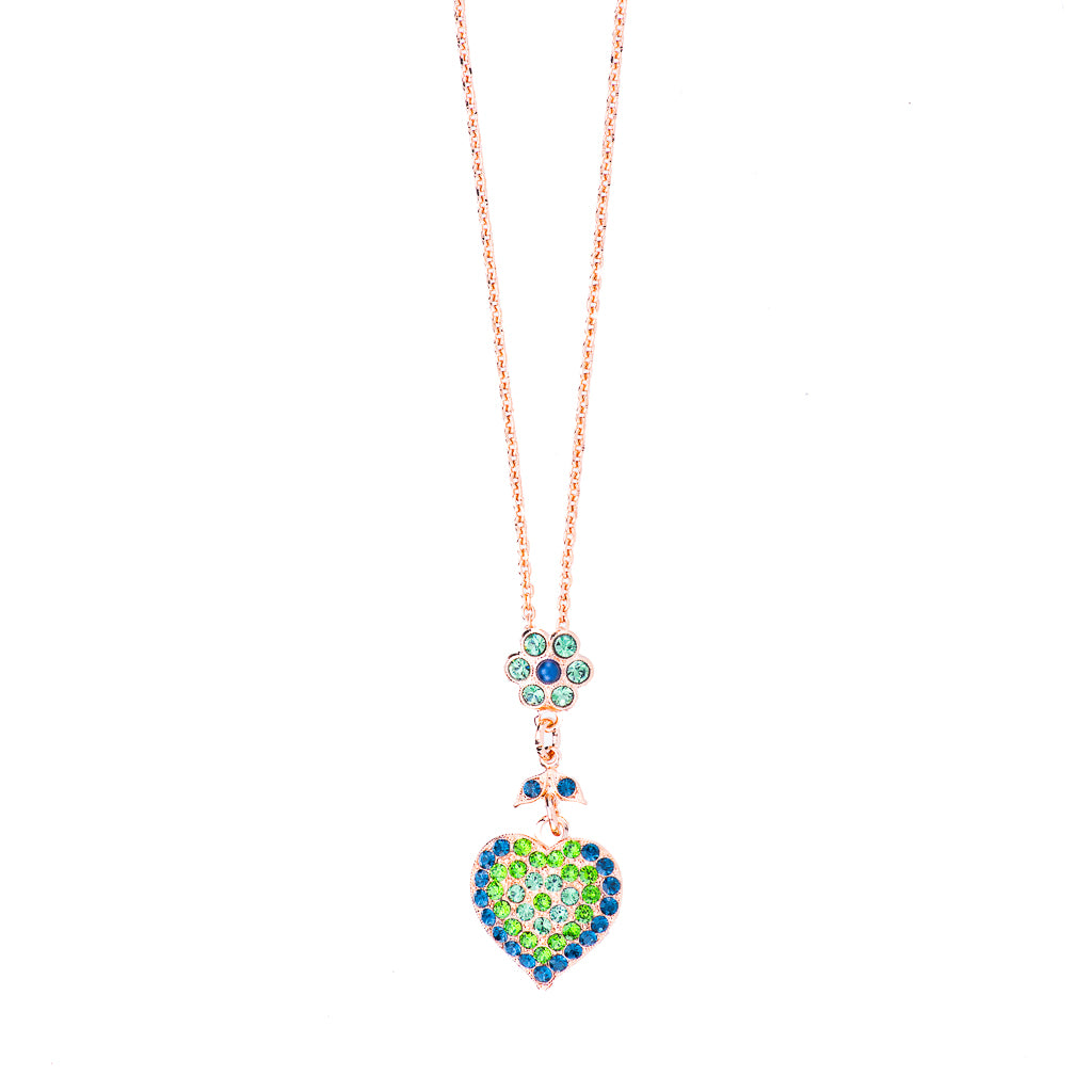Heart and Petite Flower Pendant in "Chamomile" *Custom*