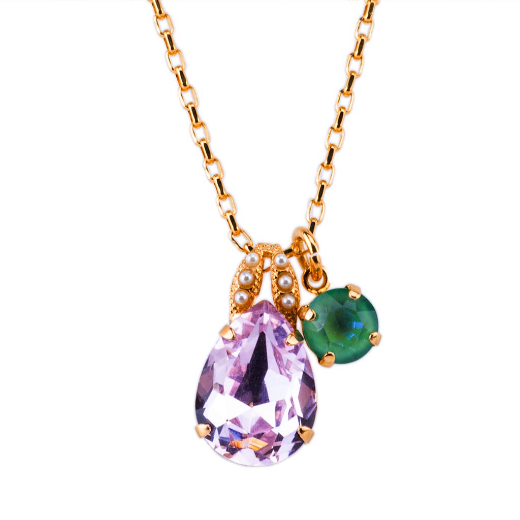 Double Stone Pear Pendant in "Enchanted" *Preorder*