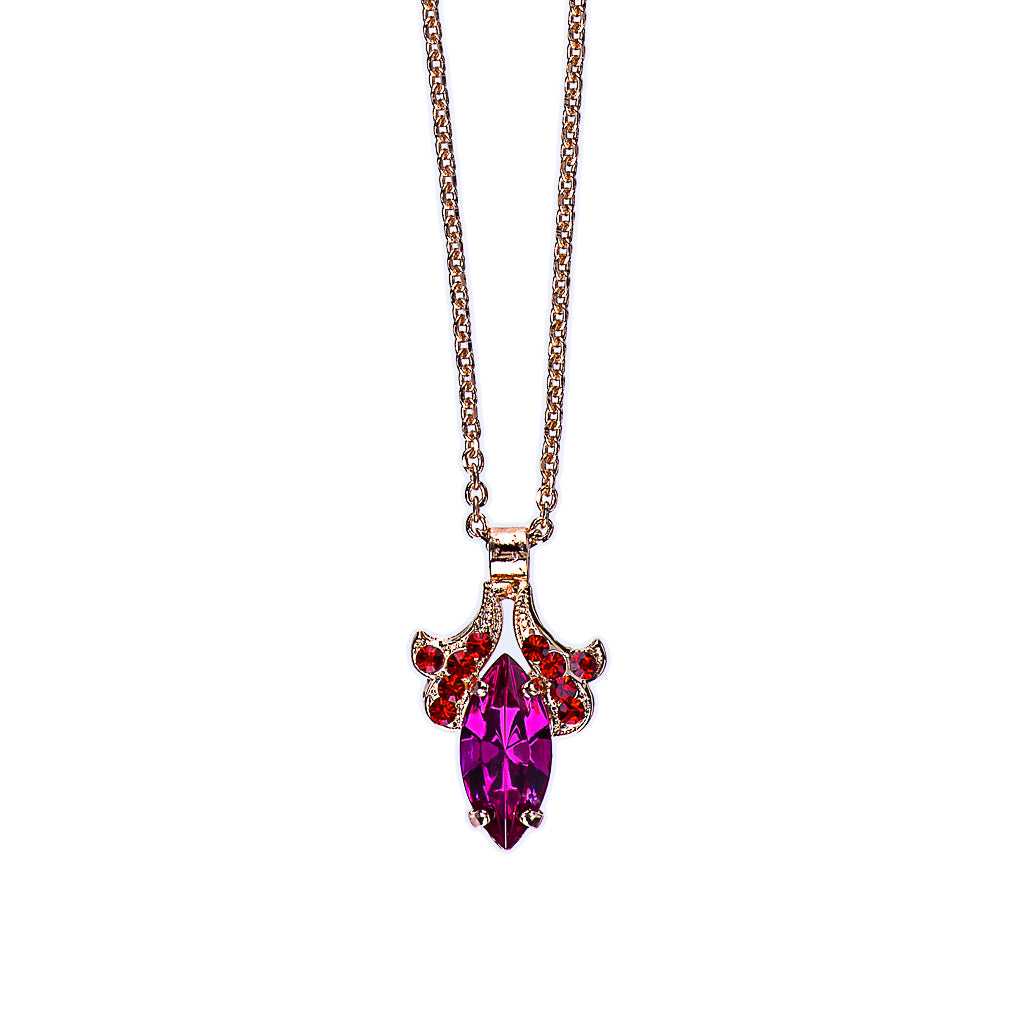 Ornate Marquise Pendant in "Hibiscus" *Preorder*