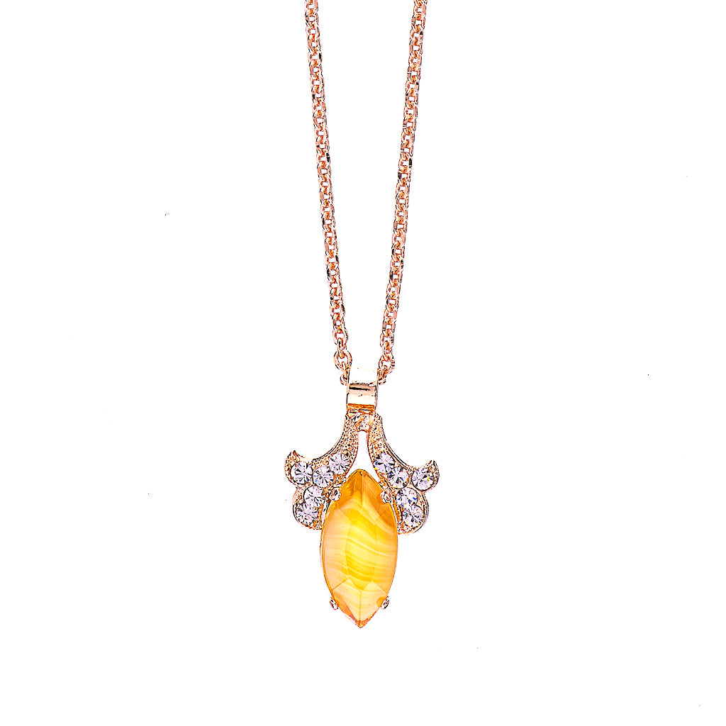 Ornate Marquise Pendant in "Chai" *Preorder*