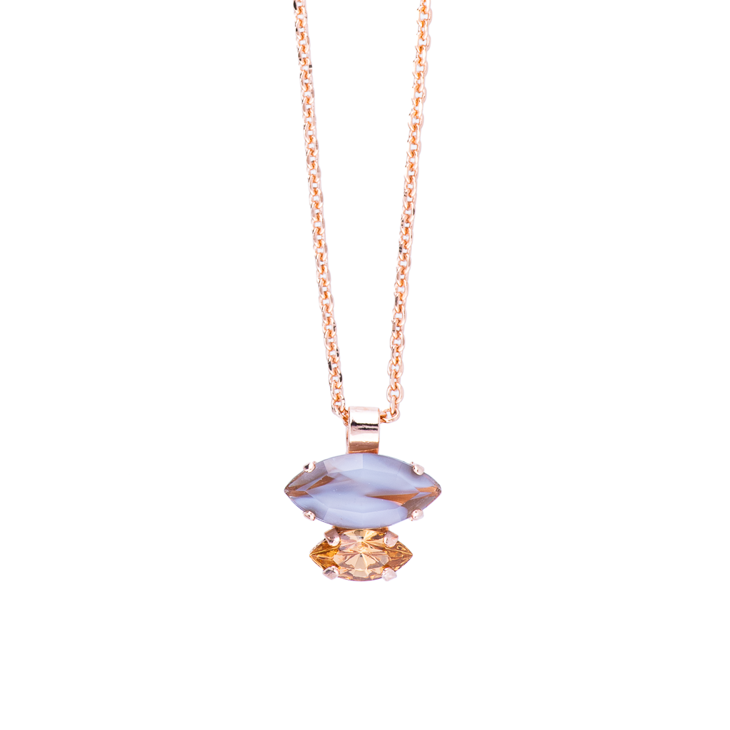 Double Marquise Stacked Pendant in "Earl Grey" *Preorder*