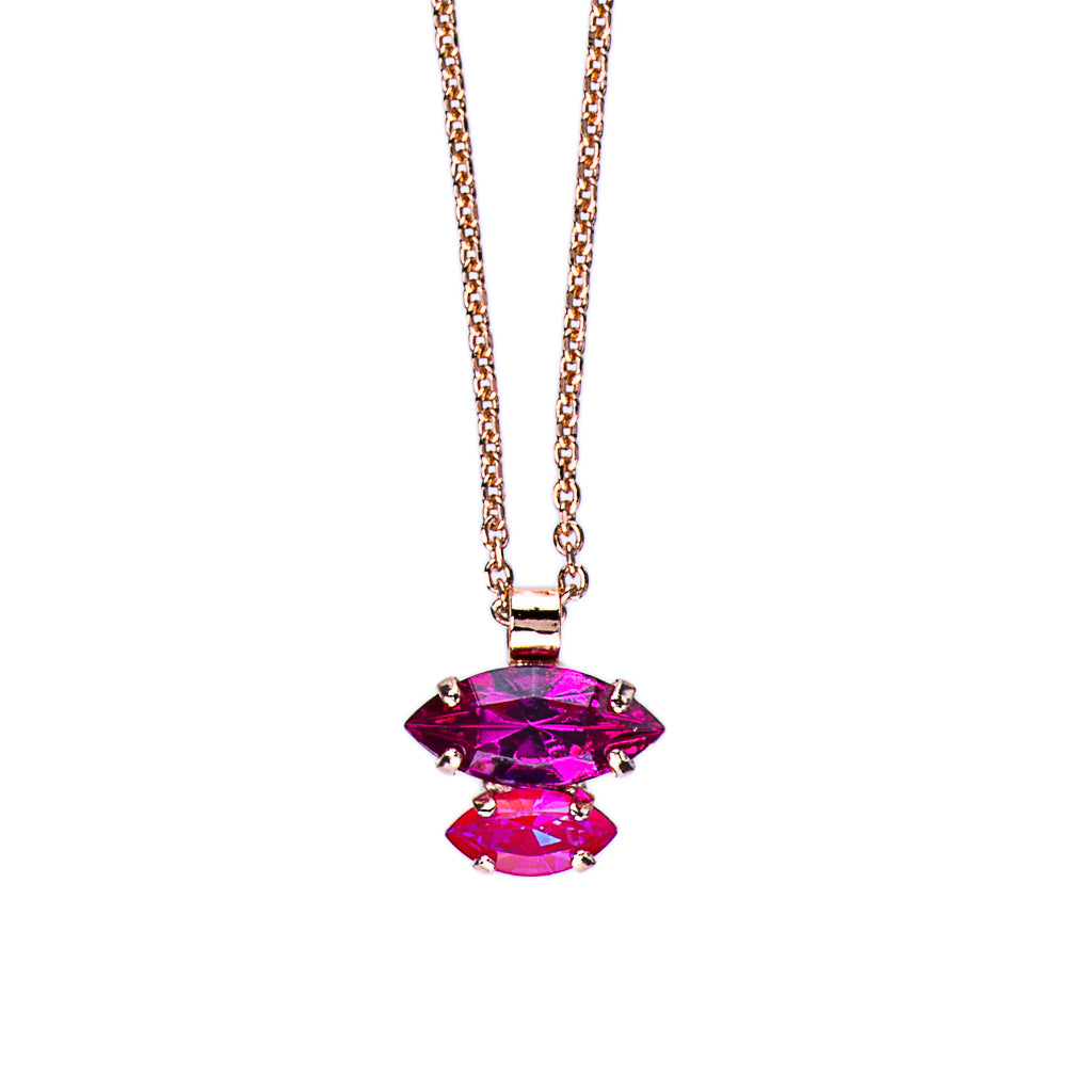 Double Marquise Stacked Pendant  in "Hibiscus" *Preorder*