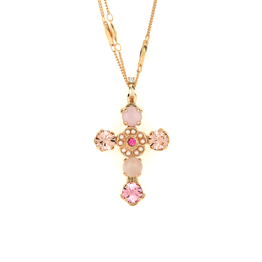 Flower cross deals necklace