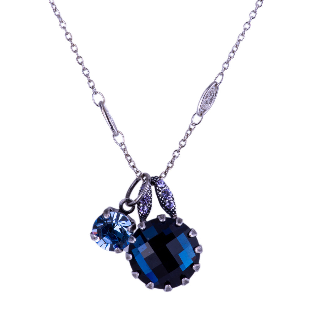 Extra Luxurious Double Stone Pendant in "Electric Blue" *Custom*