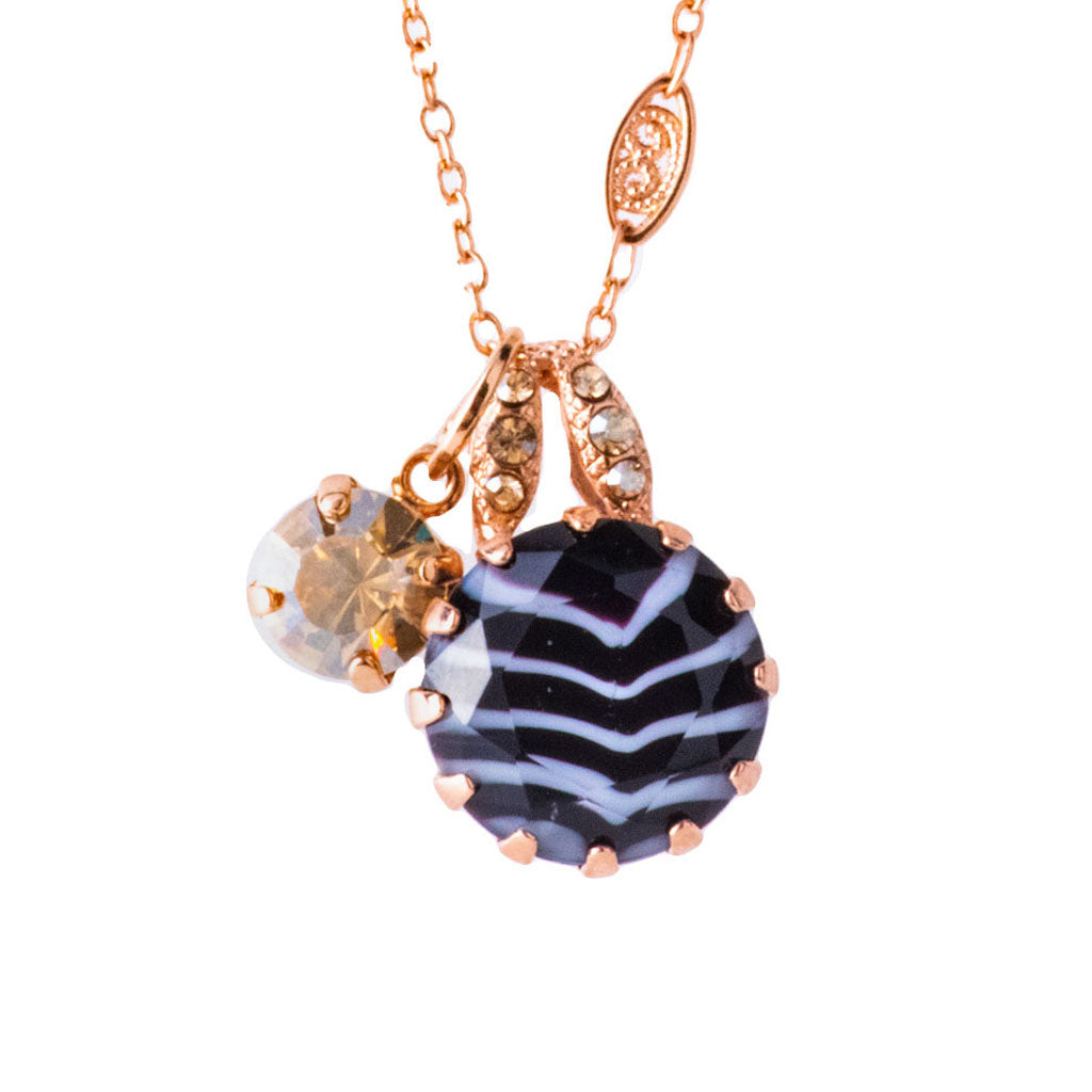Extra Luxurious Double Stone Pendant in "Zebra and Golden Shadow" *Custom*