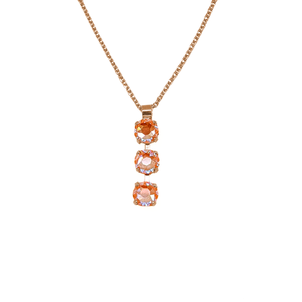 Petite Three Stone Pendant in Sun-Kissed "Peach" *Preorder*