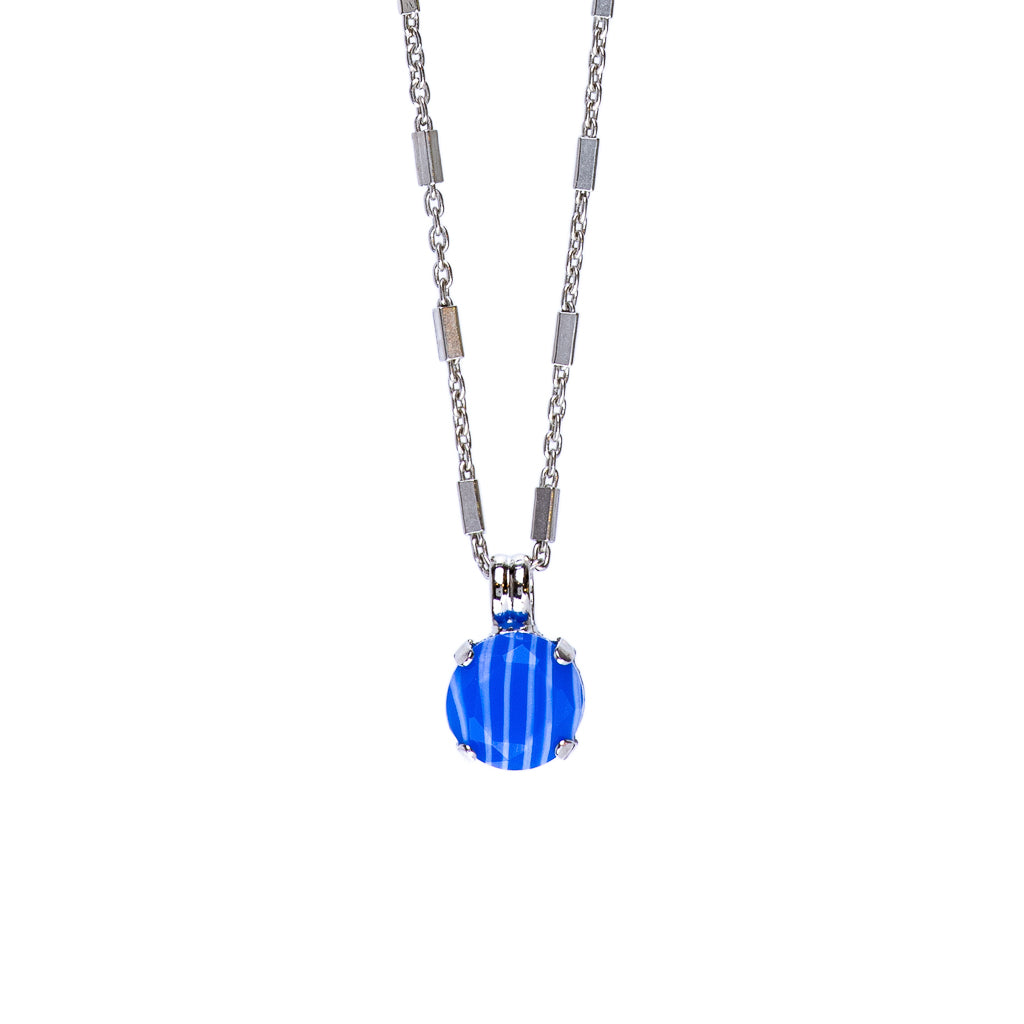 Large Round Single Stone Pendant in "Tiger Eye Blue" *Preorder*