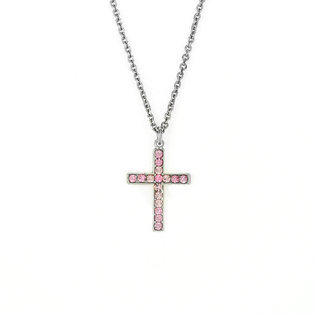 Petite Cross Pendant with Briolette in "Love" *Preorder*