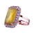 Extra Luxurious Halo Emerald Cut Ring in "Fields of Gold" *Custom*
