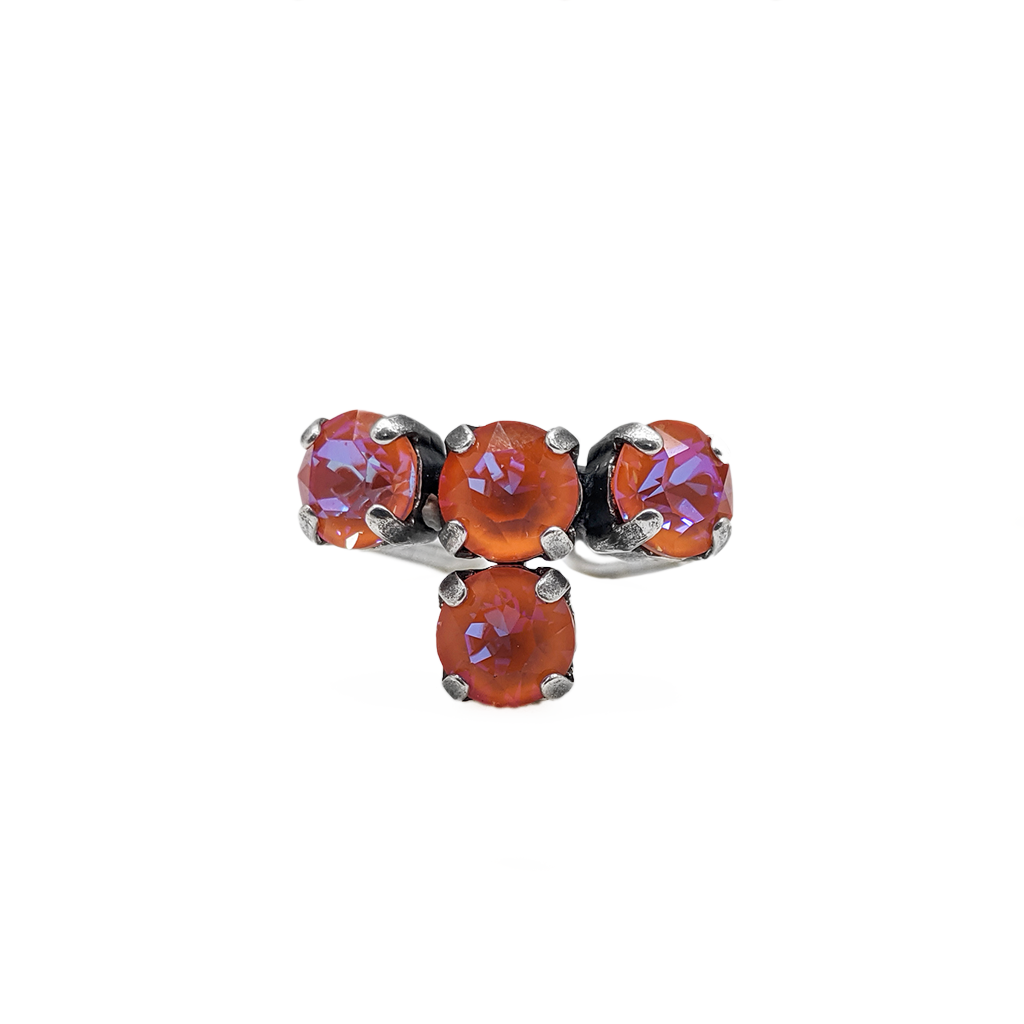 Petite Four Stone Adjustable Ring in Sun-Kissed "Sunset" *Preorder*
