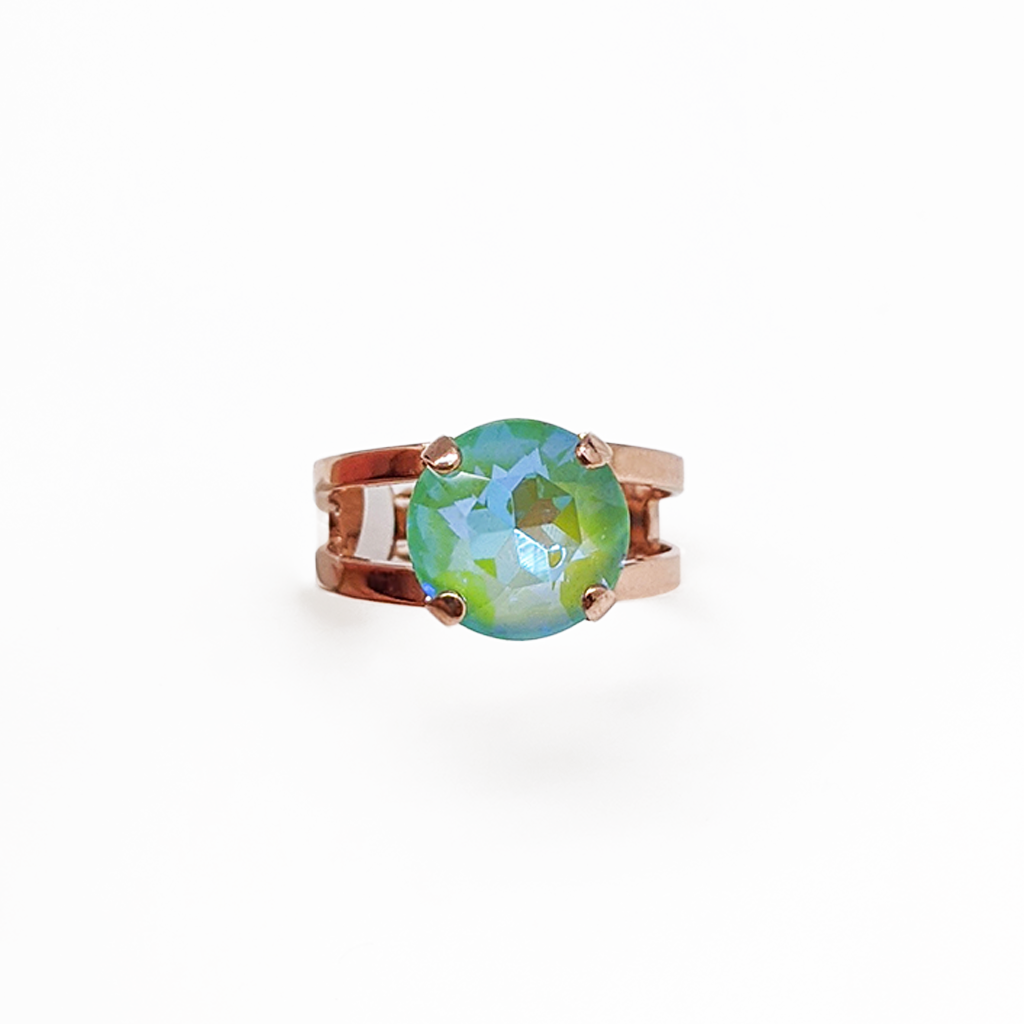 Large Single Stone Adjustable Ring in Sun-Kissed "Peridot" *Preorder*