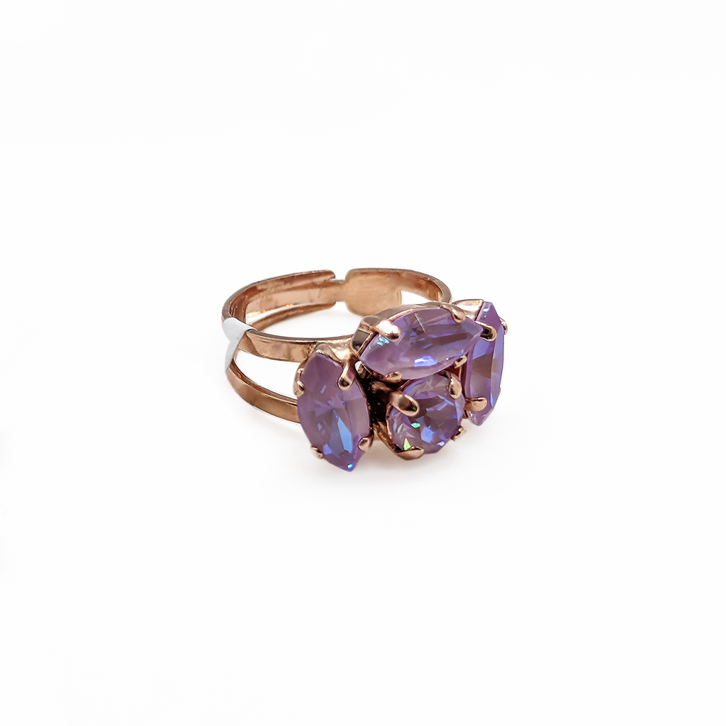 Marquise and Round Adjustable Ring in Sun-Kissed "Lavender" *Preorder*