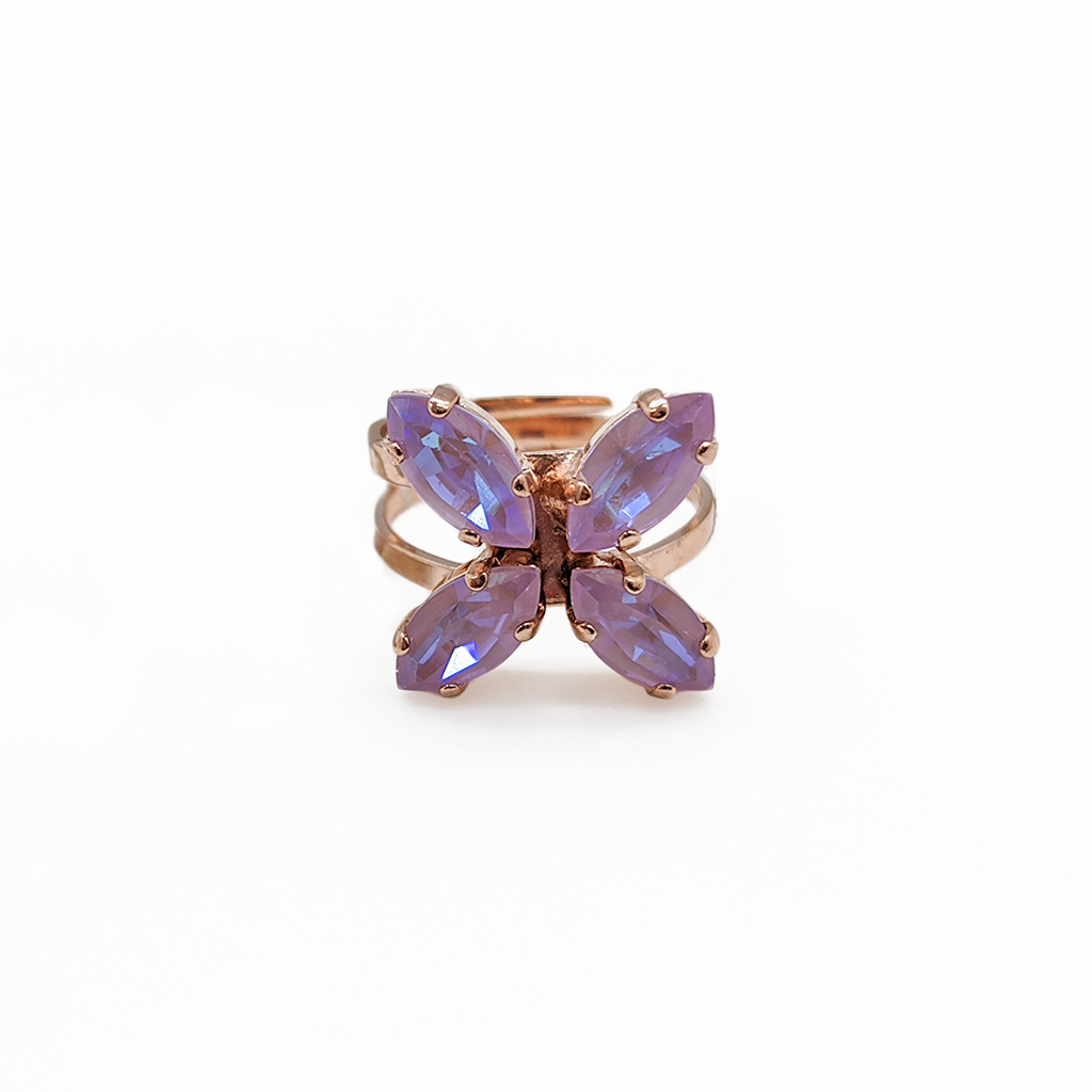 Marquise Cross Adjustable Ring in Sun-Kissed "Lavender" *Preorder*
