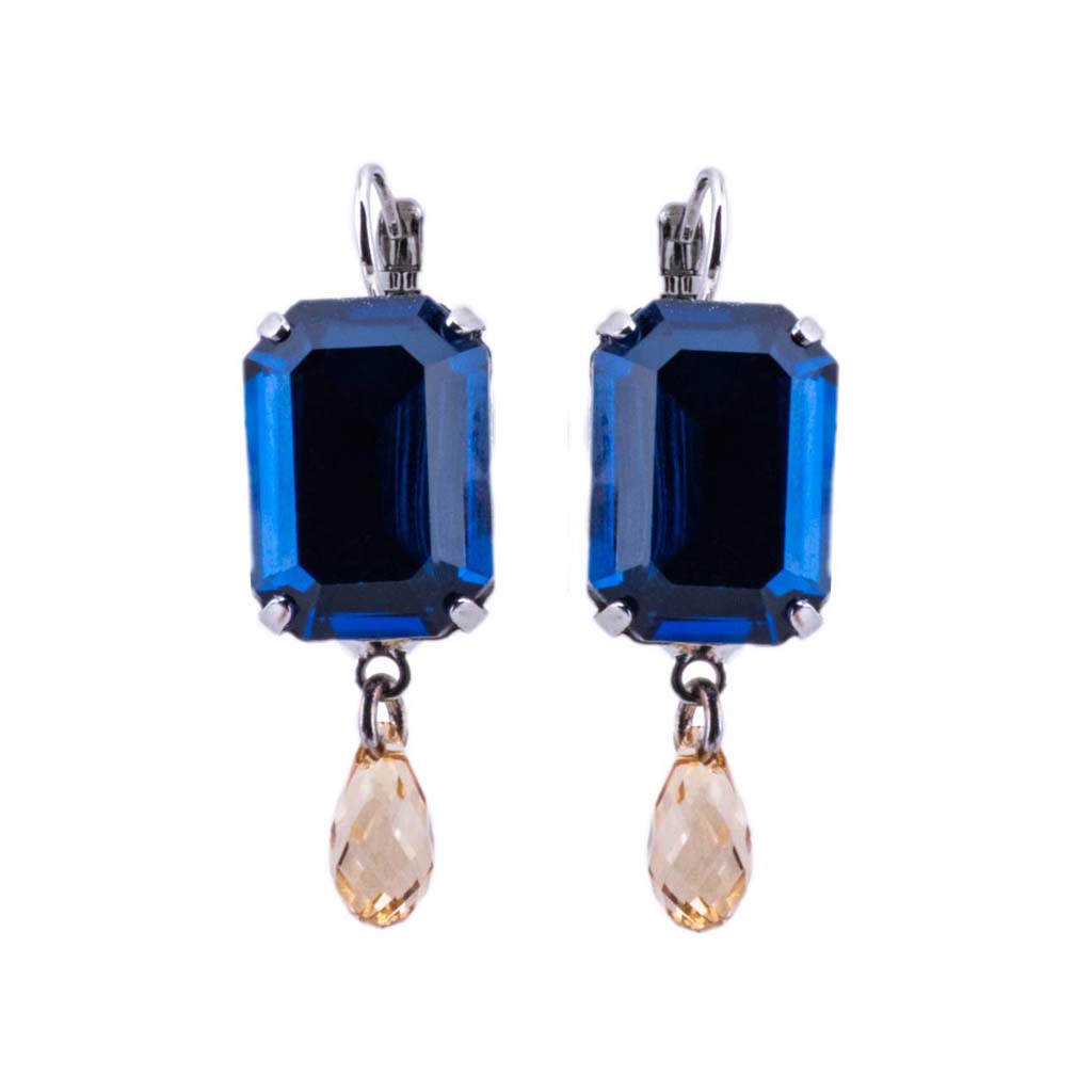 Extra Luxurious Emerald Cut Leverback Earrings With Briolette in "Fairytale" *Custom*