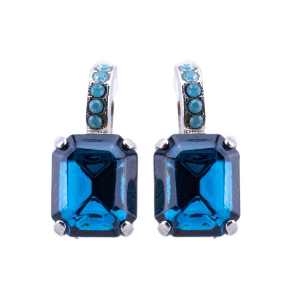 Emerald Cut Leverback Earrings With Bale in "Fairytale" *Preorder*