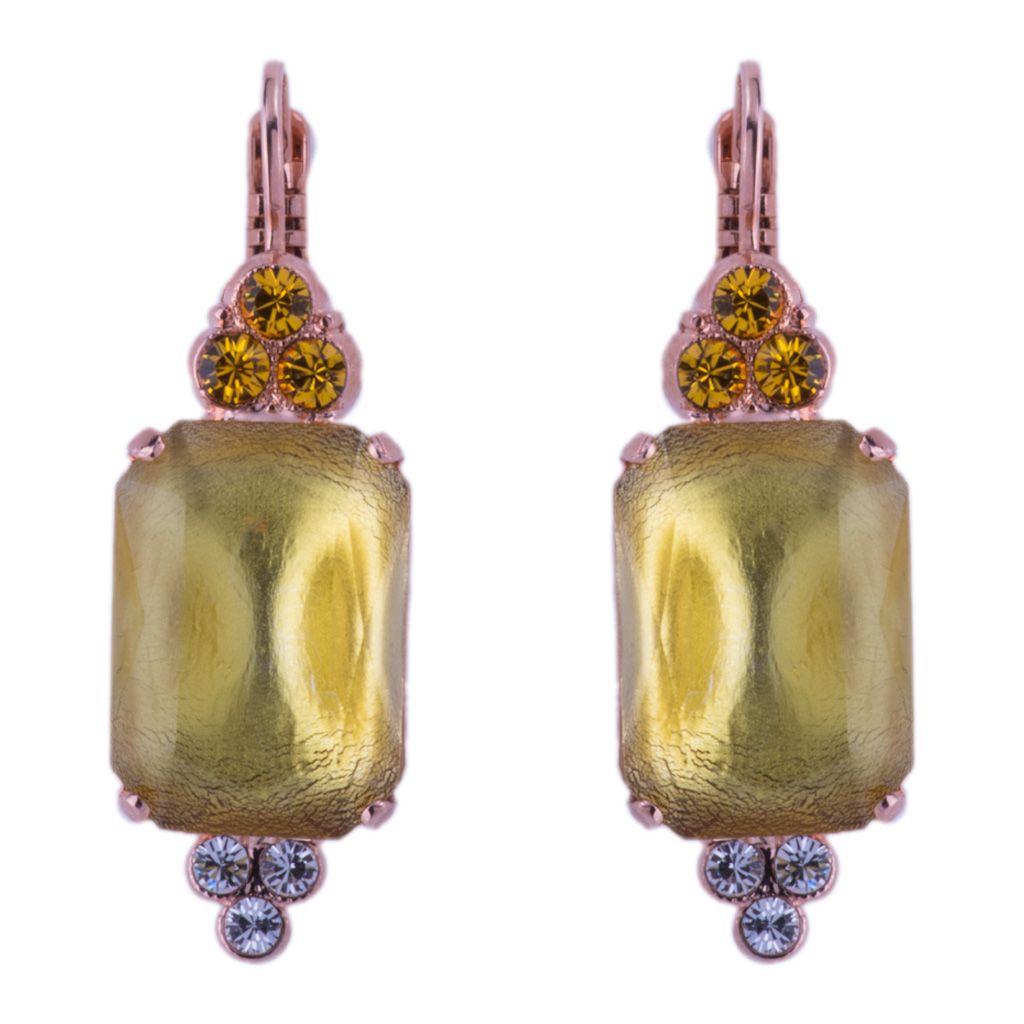 Extra-Luxurious Emerald and Trio Cluster Leverback Earrings in "Fields of Gold" *Preorder*